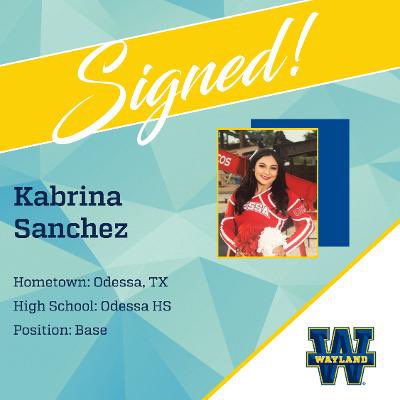 WBU_Dance's tweet photo. Help us welcome, Kabrina Sanchez to the WBU Spirit Family! We're so excited for her to join us in the fall💙💛
@wbuathletics 
#wbuspiritfamily #wbucheer #mufyt #twoteamsonefamilysamedream #welcometowayland #waylandbaptistuniversity #wbu #collegecheer #pioneers #pioneerproud https://t.co/6IEIFpaG2Q
