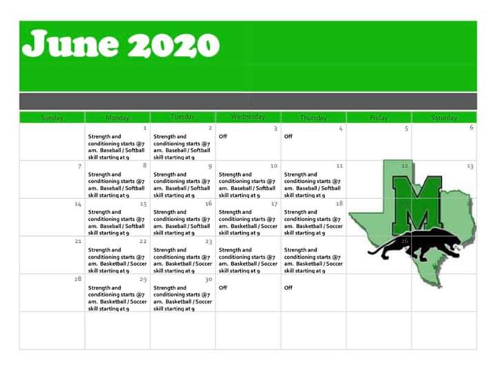 ClubMabank's tweet photo. Attention: All JH and HS Mabank Athletes and Parents

Mabank Athletics Summer Calendars-(June and July) *Includes Skill Development Days*

Sign up on first day...more information to come closer to date. https://t.co/M992g3mh4y