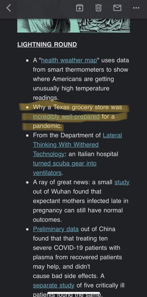 j_netherton's tweet image. Proud to see @HEB  making national headlines for their #COVID19 preparations...but perhaps even more impressive is landing in @DavidEpstein ‘s newsletter! #bcbstx