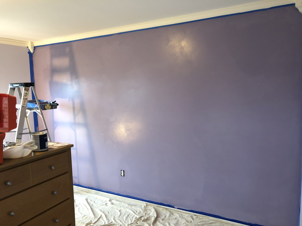 thenikrivers's tweet photo. One of the perks of working from home....When the day’s done, I just have to walk down the hall to get to my home improvement projects. Finished #BabyRivers ‘ accent wall today. #Painting #HandyMan #StayConnected https://t.co/7JLJJxva8p