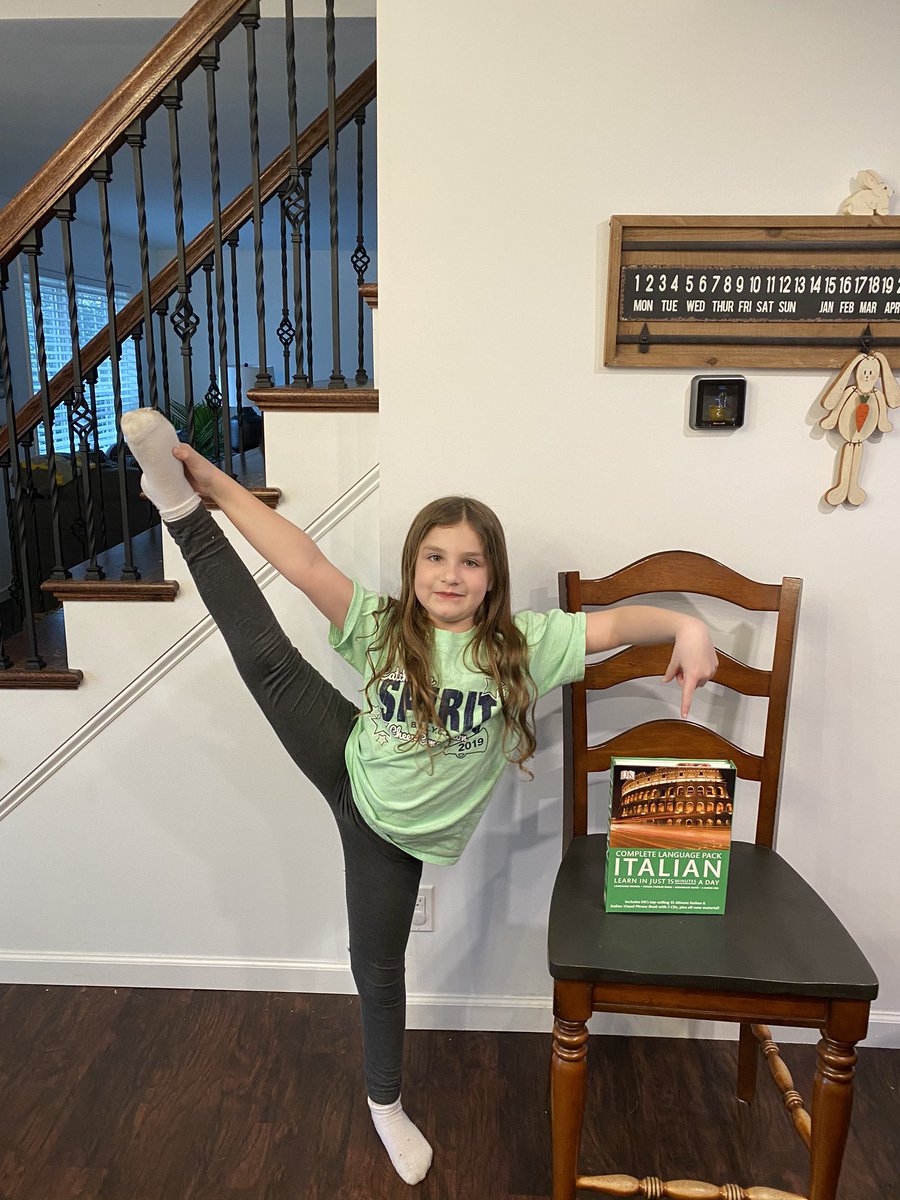 Bella is starting to learn Italian during the shutdown so she can speak to her pop pop in Italian.