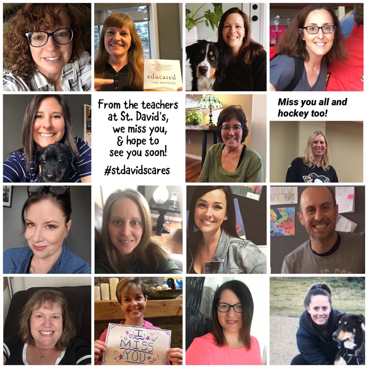 StDavidWildcats's tweet photo. St. David Wildcats teachers send their love! #stdavidcares https://t.co/fDPVlMmqoh