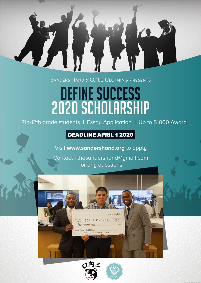 Students we have extended the deadline for our 2020 Define Success scholarship through May.  Don’t forget to apply today! $1000 award &amp; sponsorship clothing from O.N.E. Clothing 

Proud to partner with O.N.E. Clothing to support our youth &amp; programs.
