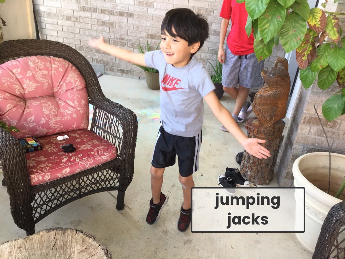 Aggielinda87's tweet photo. @NISDMurnin #MurninSpiritWeek Day 2 more Pre-K/ECSE Collab. Students Exercising: Santiago & Eleanor-jumping jacks; Santiago-push ups. I wish I had your energy. We ๐ you and wish we were with you! https://t.co/OJWACn3oeP