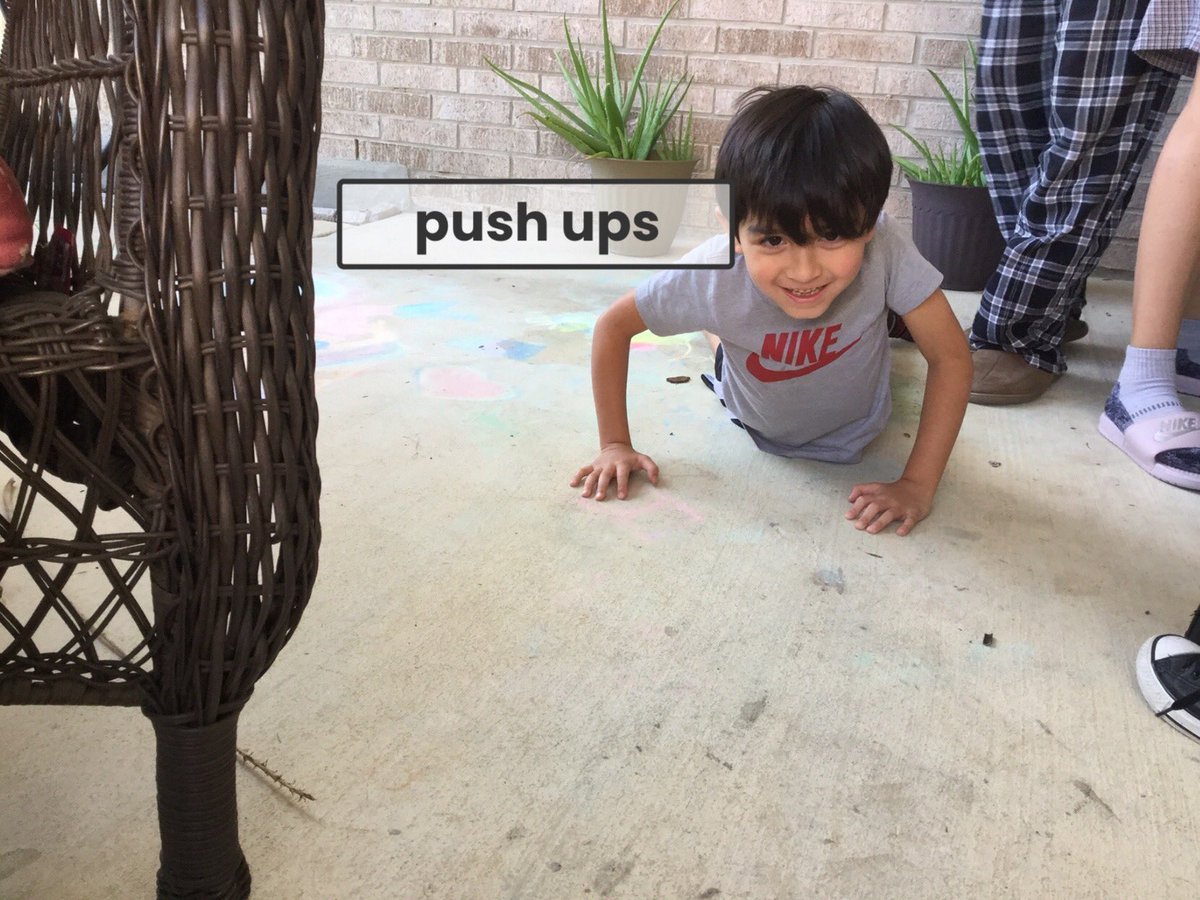 Aggielinda87's tweet photo. @NISDMurnin #MurninSpiritWeek Day 2 more Pre-K/ECSE Collab. Students Exercising: Santiago & Eleanor-jumping jacks; Santiago-push ups. I wish I had your energy. We ๐ you and wish we were with you! https://t.co/OJWACn3oeP