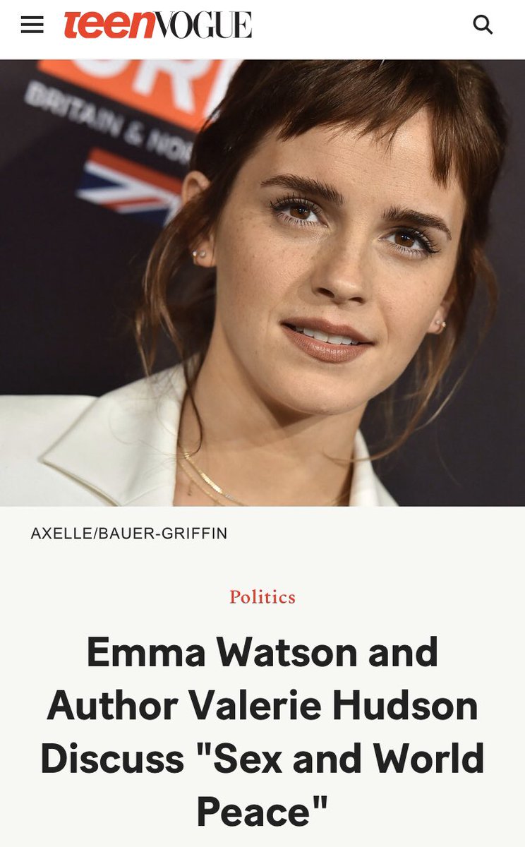 Emma Watson Japan エマがteen Vogueで配信されたインタビュー記事の題名に苦言を呈し 現在は題名が変更されました 左 エマワトソンが結婚 Metoo 面倒くさい男性を著者バレリーハドソンと語る 右 エマワトソンと著者バレリーハドソンが