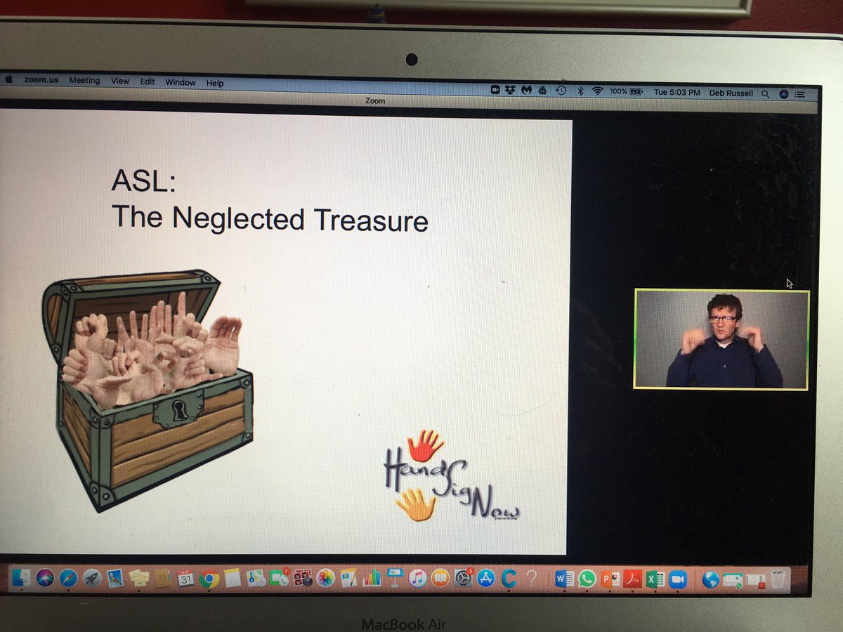 DebraRussell1's tweet image. Enjoying great webinar on ASL semantics with Paul Ledrew. Thanks @cdnhearing for sponsoring free training for interpreters across Canada. Great content Paul! #interpreterlearning