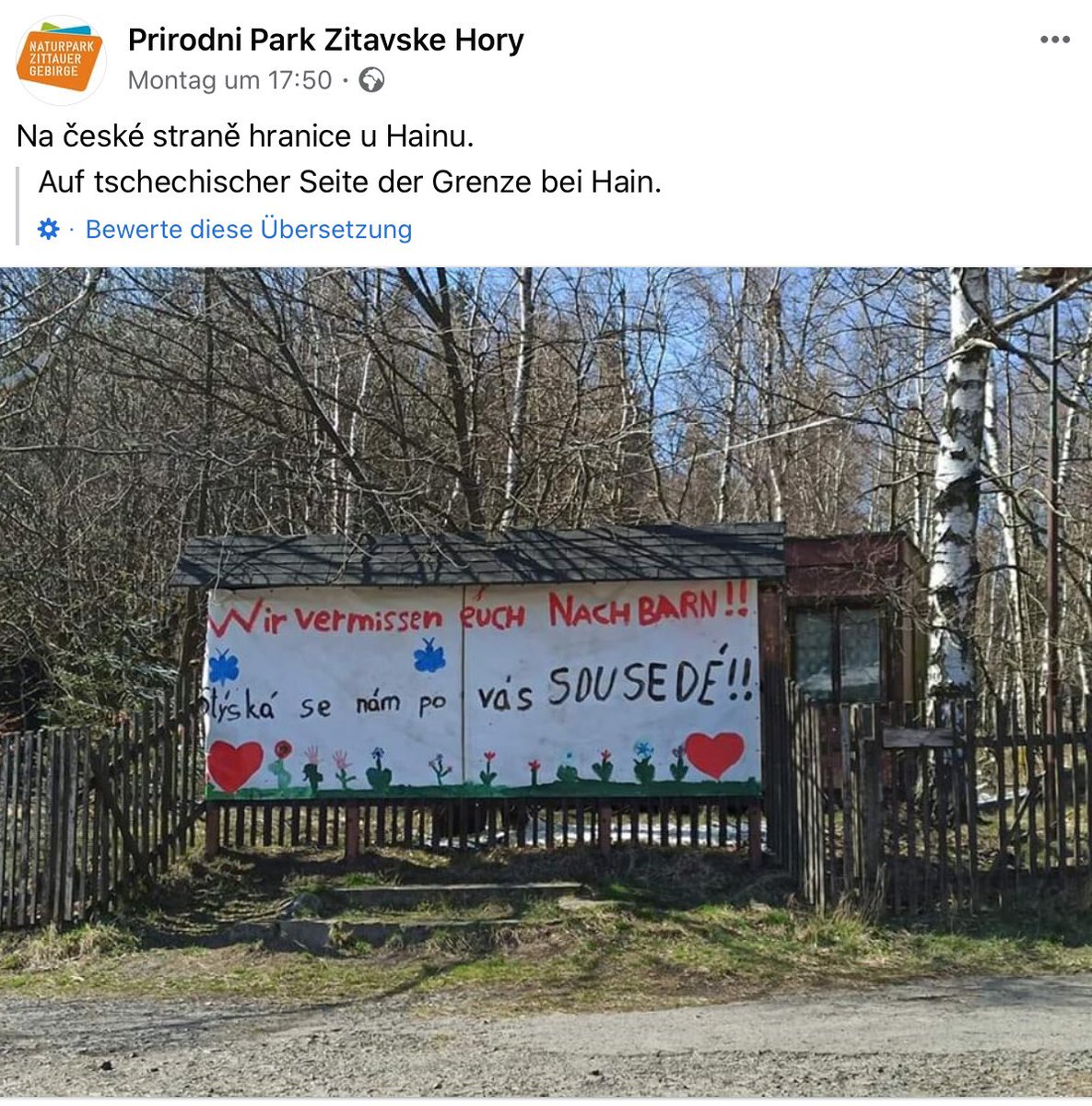 violissimo's tweet photo. Awww. 😍 #Česko #Sachsen #hranica #Grenze https://t.co/GuQEDU9EO6