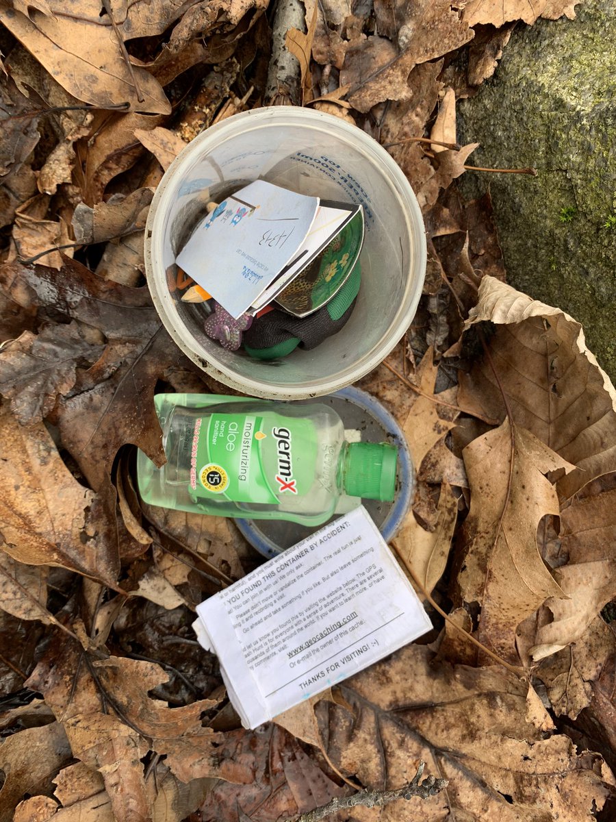 jkolpa's tweet photo. When the cache you find hasnβt been found in over 6 months and the SWAG is hand sanitizer! Best SWAG ever! #geocaching #geocachingpodcast https://t.co/sFaOHHbsu4