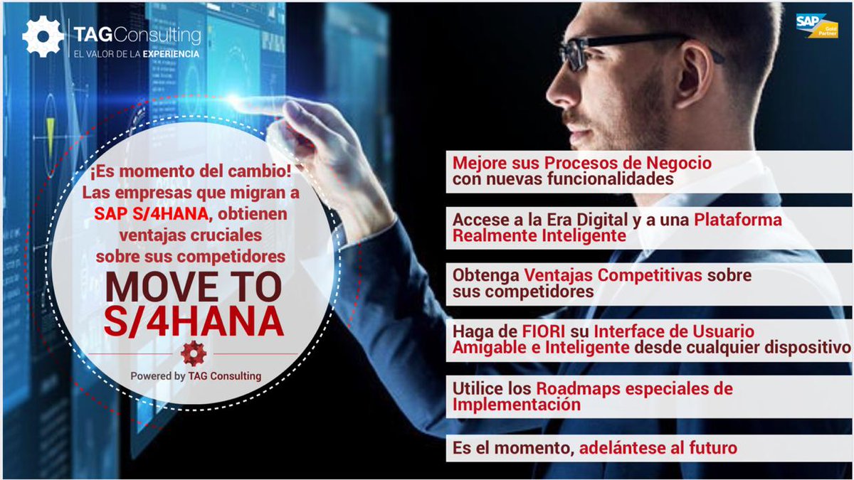 TAGconsulting_'s tweet photo. Únase al #MOVETOS4HANA de #SAP y lleve su empresa al nivel inteligente y digital que hoy se necesita.
Asesórese con nosotros #TagConsulting https://t.co/jPr0m8giMR
