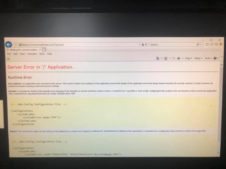 UNITEHERE_SoFla's tweet photo. Spending hours trying to complete an unemployment application, just to have the system crash. This is what millions of Floridians are facing. We urge @GovRonDeSantis to fix #BrokenFLUnemployment. https://t.co/yFBUFAO6rk