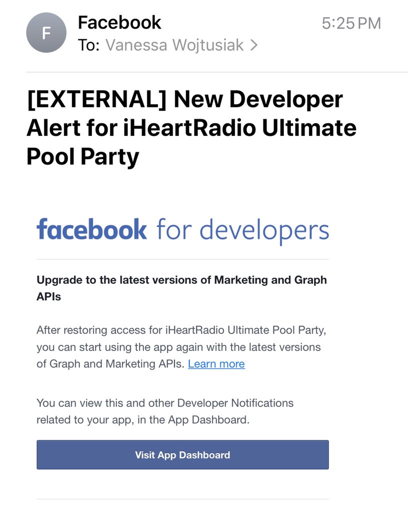 VanessaW's tweet image. When Facebook developer alerts start to flood your email and make you remember some pretty cool apps and contests you built back in the day! #VIPtripsForDays #FacebookDeveloper