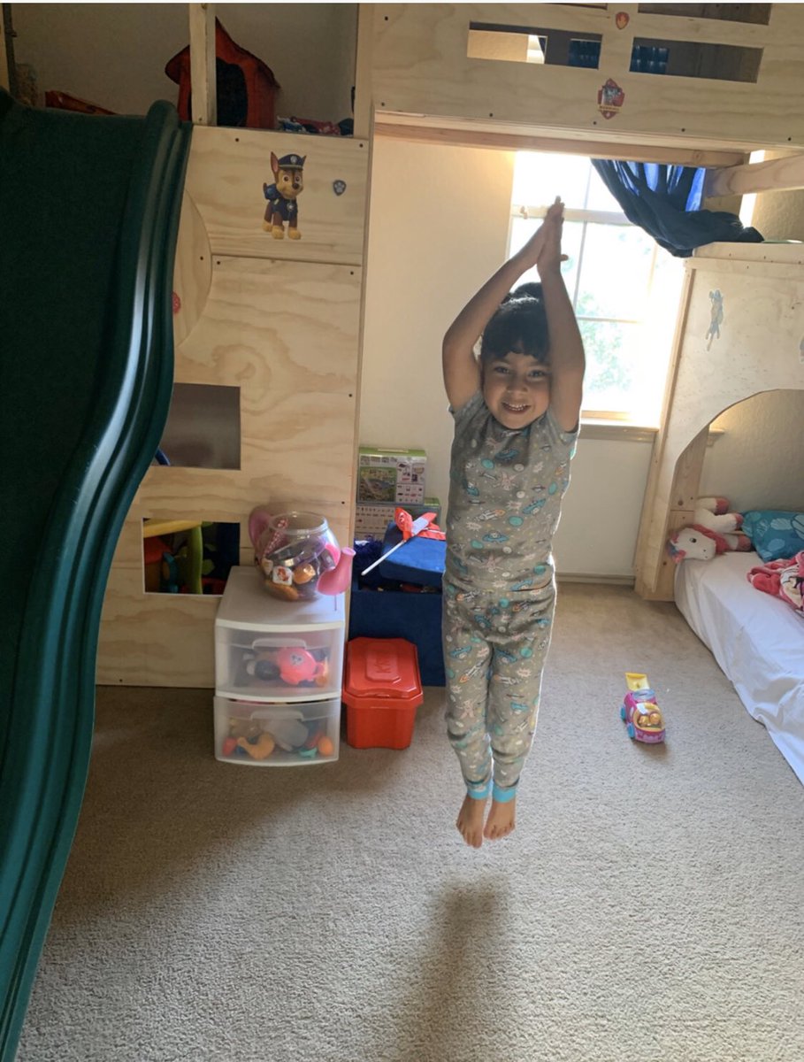 Aggielinda87's tweet photo. @NISDMurnin #MurninSpiritWeek Day 2 another Pre-K/ECSE Collab. Student Exercising! Kora-rock climbing in her room & jumping jacks. What a fun way to exercise! https://t.co/orv8t7UbJe