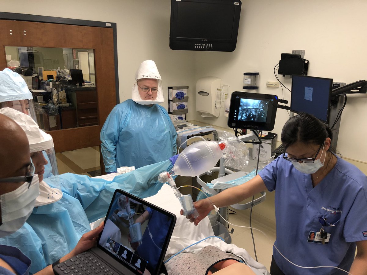 dmitripapa's tweet photo. Another #insitu #COVID2019 #airway #simulation @JeffEMRes @JeffersonUniv. Discussed #donning #doffing #PPE #PAPR #intubation #McGrath #teamwork #communication #sharedmentalmodel. Join us virtually on Friday 4/3/2020 via Zoom! Details to follow. https://t.co/ly7sZAusUw