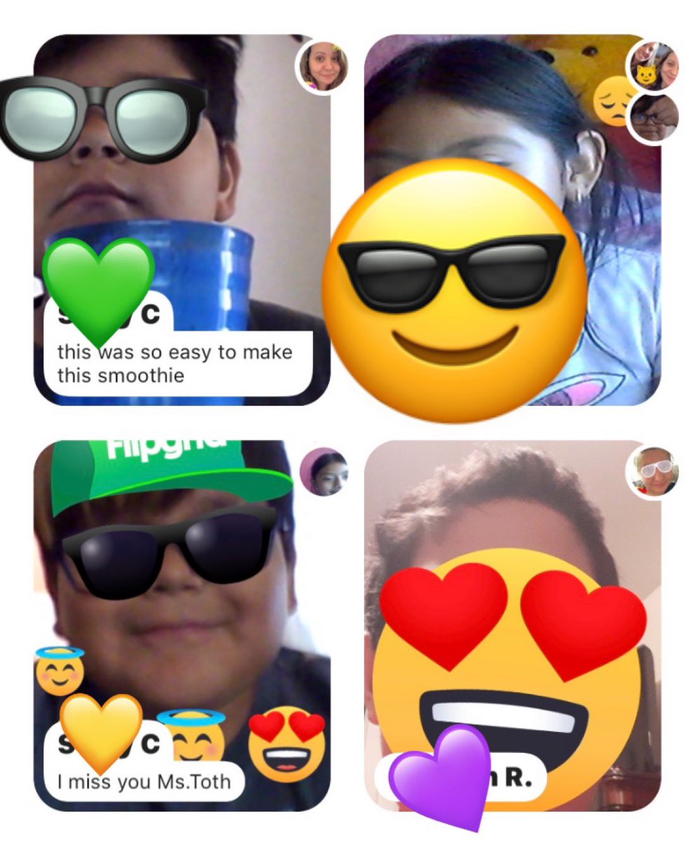 KindKinderTeach's tweet photo. So thankful for @Flipgrid 💚 I love that I’m able to stay in touch with my students, and they are having a blast talking to each other as well!💕 #AloneTogether #TeamBCSD #WeAreWilliams 😺🐾 https://t.co/hddks4e1Gm