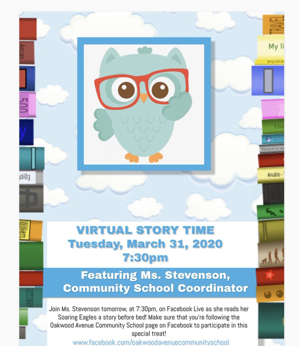 If you didn't get to join in for Virtual Story Time, you can still watch the video from tonight!

facebook.com/oakwoodavenuec… #goodtogreat