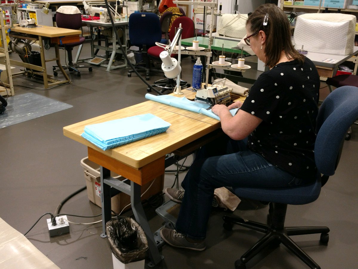SeattleOpera's tweet photo. We're lending a hand in the effort to produce more masks to help our local medical providers. A small group of costume shop staff will be working at the Opera Center under the direction of @prov_health to help ramp up production in our region. #WeGotThisWA  #COVID19 https://t.co/TFhrThOaz2