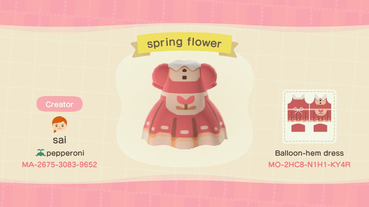 lovesoupstudio's tweet photo. Finally can share my designs! here are some spring outfits #ACNHdesigns #AnimalCrossing #ACNH #NintendoSwitch https://t.co/rCahX5BuZI