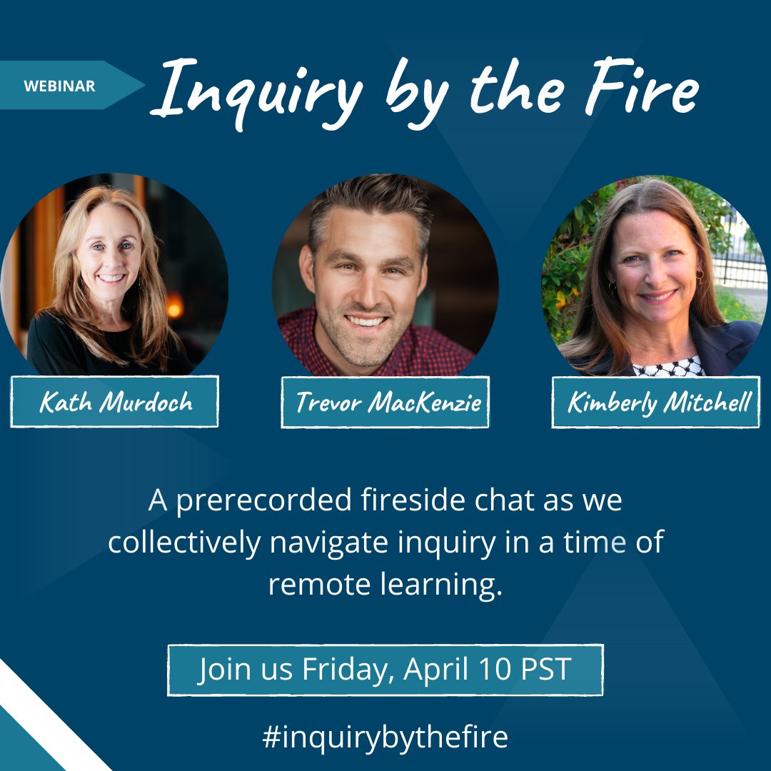 Inquiry friends! Please join @kjinquiry @inquiryfive &amp; I as we discuss #inquiry through the lens of remote learning!

We would love to have your Qs guide our conversation. Simply post your Qs to #inquirybythefire &amp; we will use these to shape our 🔥fireside chat🔥

#inquirymindset