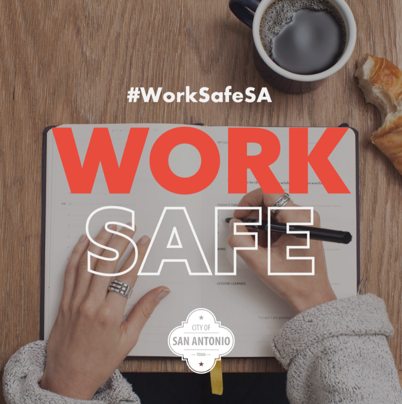 COSAGOV's tweet photo. Whether you’re an essential business or working from home, we want you to show us how you’re working safe! Take a picture of how you’re working safe, tag us @COSAGOV and use #WorkSafeSA.
#SATX #SanAntonio #COVID19SA https://t.co/l77DQ1y4ZI