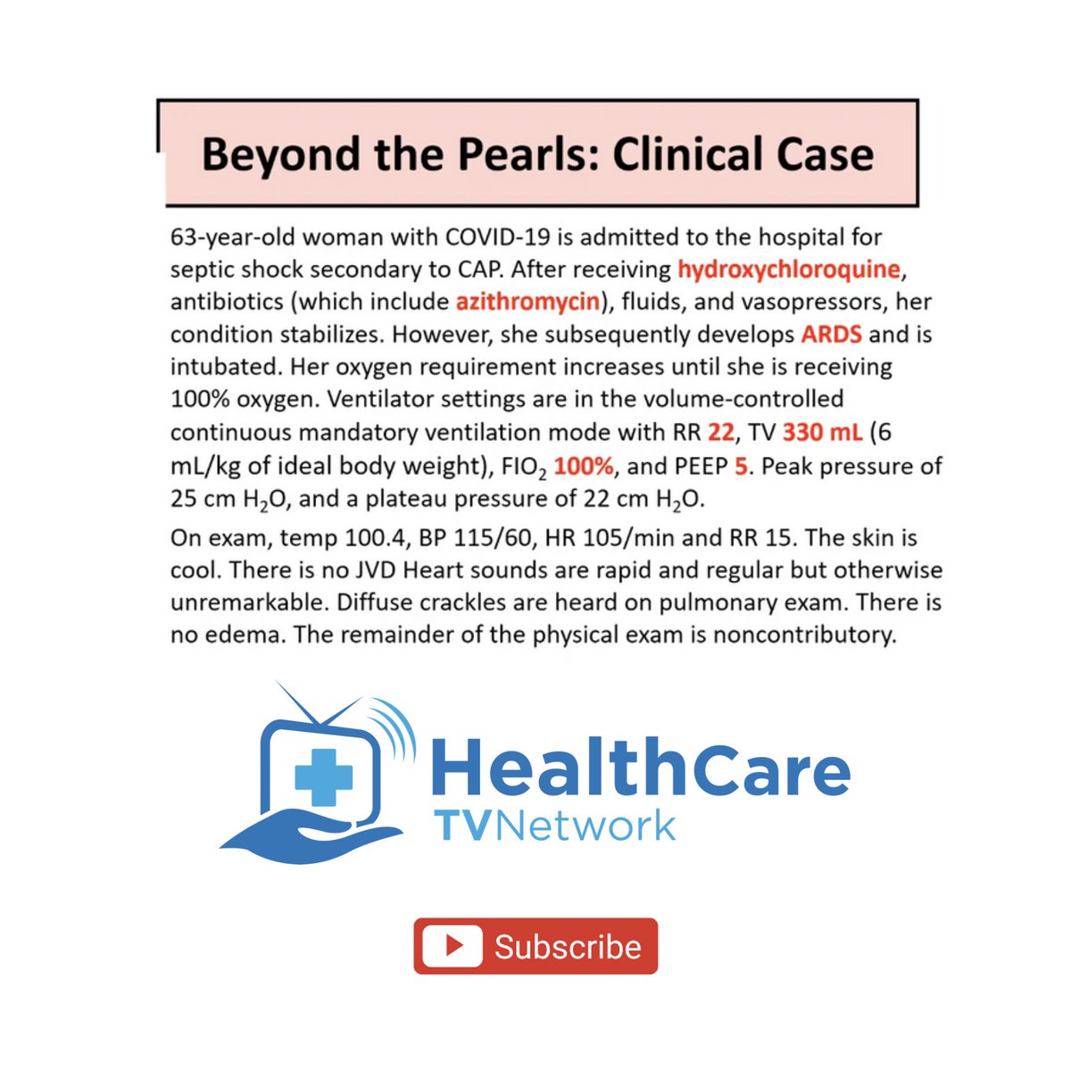 #HealthcareHeroes #MedicalStudents - check out this #ARDS and Ventilator Management for #COVID19 #beyondthepearls case study. Please let me know if you have questions in the comments and will try and give you as much support as I can!  Be safe!! youtu.be/aw7lzwJicck