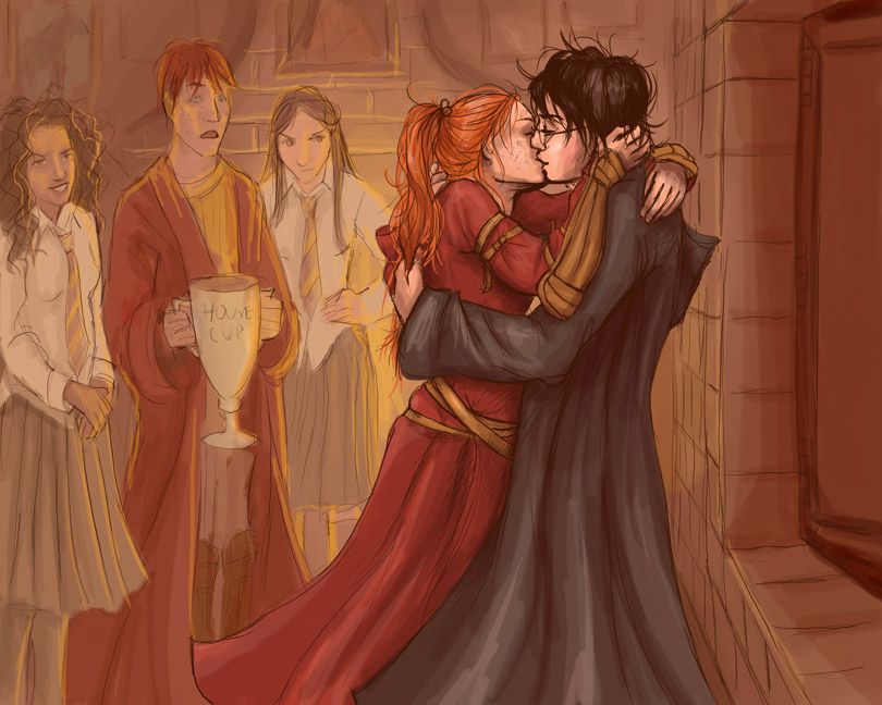 thiegonovais's tweet photo. O beijo do Harry e Gina no filme e no livro. Sei que dói o coração toda vez que isso é compartilhado, mas não dá pra superar isso não. https://t.co/ksFV65qVGr