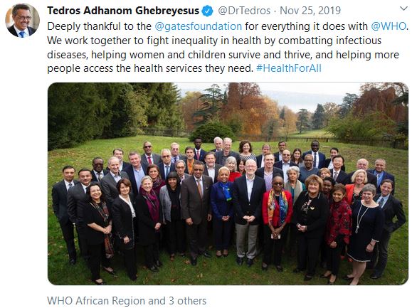 13.) Here is WHO Dir Gen Ghebreyesus w/ Chris Elias a month before the outbreak, praising the Gates Foundation & WHO's long time partnership & for being advocates for the United Nations Global Goals. They met to discuss combating infectious diseases & life saving vaccines.