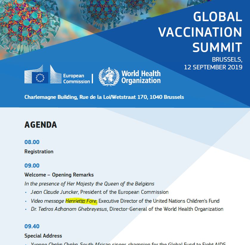 15.) 3 months before the corona outbreak, the WHO just happened to hold a Global Vaccination Summit.Attendees:El Hadj As Sy - GPMB BoardHenrietta Fore - GMPB BoardJakaya Kikwete - GAVISeth Berkley - GaviJoe Cerrel - Gates FoundationRichard Hatchett - CEPI