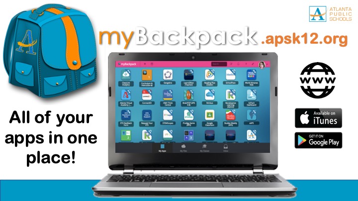 APSmyBackpack's tweet photo. 😍All of your favorite @APSUpdate apps in one place!

Log into your #APSmyBackpack account to access all of your school apps. Available 24/7 from any device...Web or iOS or Android 

@APSinstructTech #APSDLDays2020 https://t.co/xjZGBF7PPI