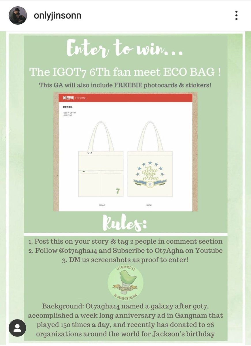 We are giving away a bag in Instagram. Check it out at  https://www.instagram.com/p/B-au-0kjwpa/?igshid=1gib7q0erduv5 @GOT7Official  #GOT7  #갓세븐