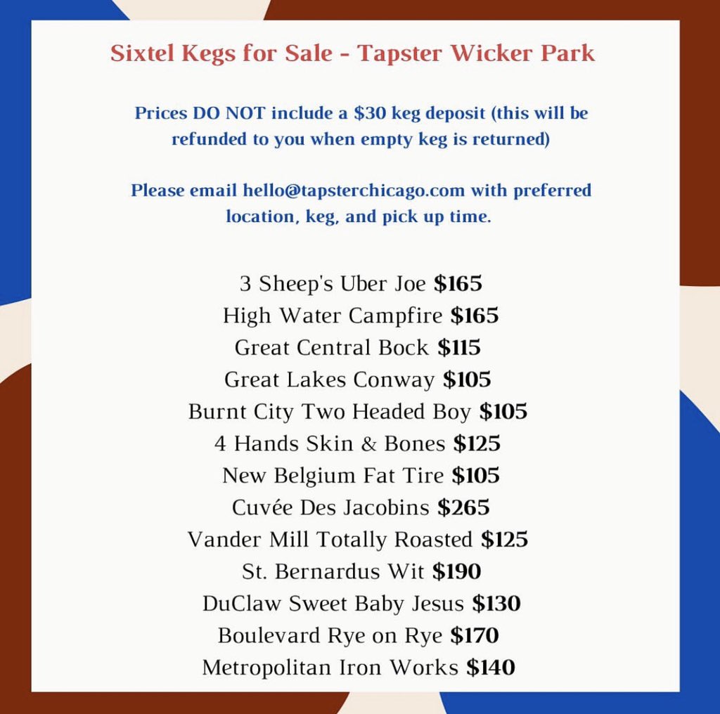 TapsterTasting's tweet photo. Kegs for sale at WP !! 🍻🍻 https://t.co/MtJdUNqgGS
