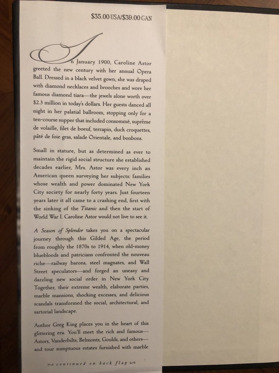 czarevich's tweet photo. #ASeasonOfSplendor #TheCourtOfMrsAstorInGildedAgeNewYork #GregKing #history #biography #GildedAge #Society #GildedAgeMansions #architecture #culture #fashion #jewels #Newport #NewYork #NYC #Victorian #Edwardian #aristocracy #royalty #book #reading #literature #author #BookCover https://t.co/REh9DTVMEe
