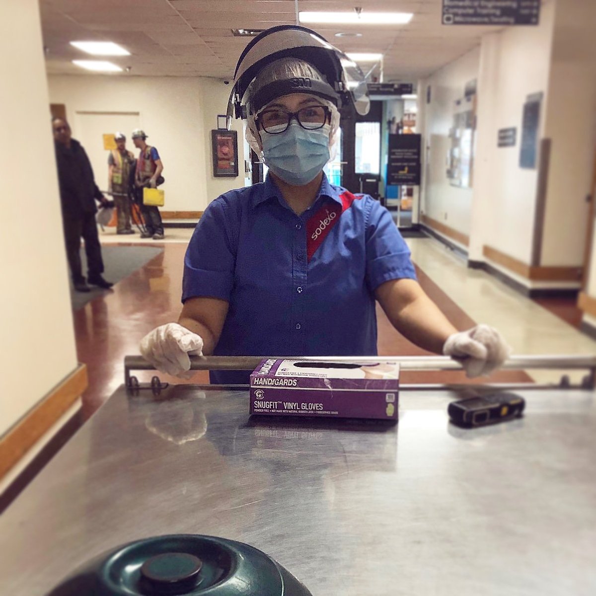 sportscardiobc's tweet image. This is Maria. She delivers food bedside to patients three times per day. She is truly on the front line. Join us at 7pm in cheering for and supporting all #healthcareprofessionals and #essentialserviceworkers who continue to do their part in the fight against #COVID19. #thankyou