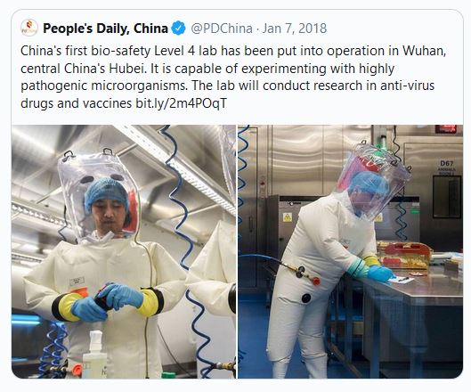 34.) Some have suggested that the Wuhan Virus may not have come from bats, but rather manufactured from Wuhan's only P4 Level lab, which was designed to experiment with the worlds deadliest pathogens & research anti-virus drugs and vaccines.