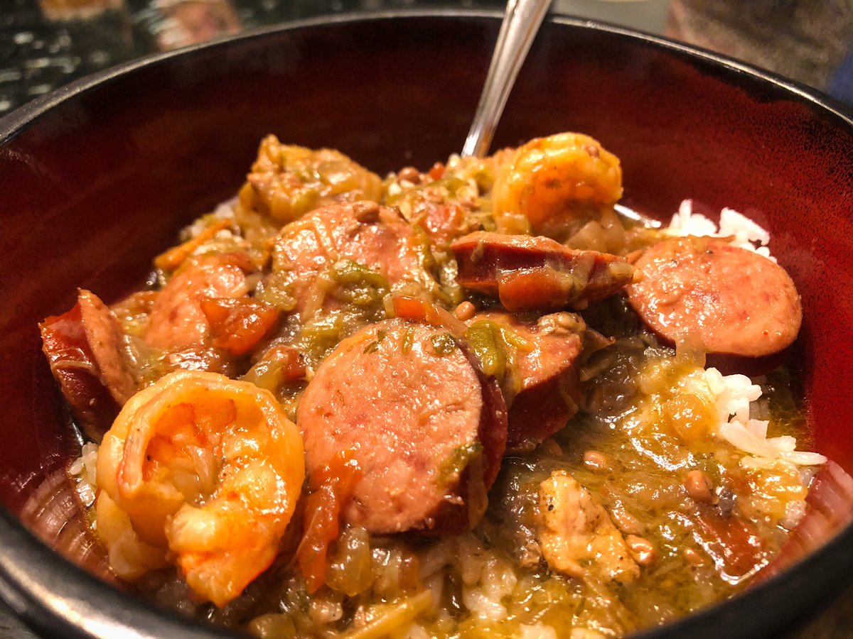 TheTruthJackson's tweet photo. #QuarantineGumbo on decky... #TruthFoodTour #QuarantineLife https://t.co/neZgPnVUyV