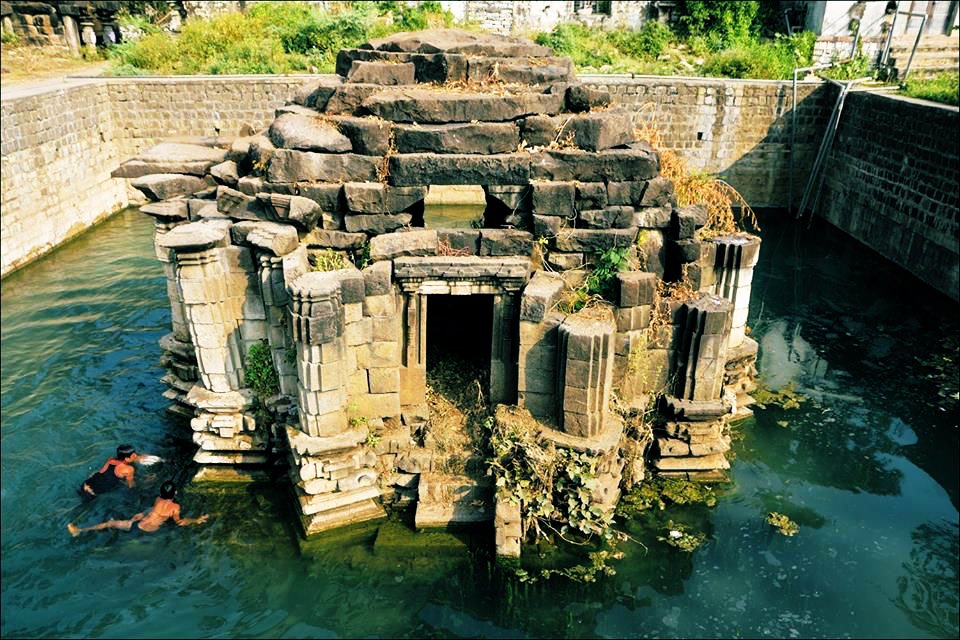 Day 7: Kaleshvara templeKalgi KAChalukyasCirca 12th centuryStellate design sitting in the middle of a natural spring pushkarini! Shamefully “maintained” by ASI