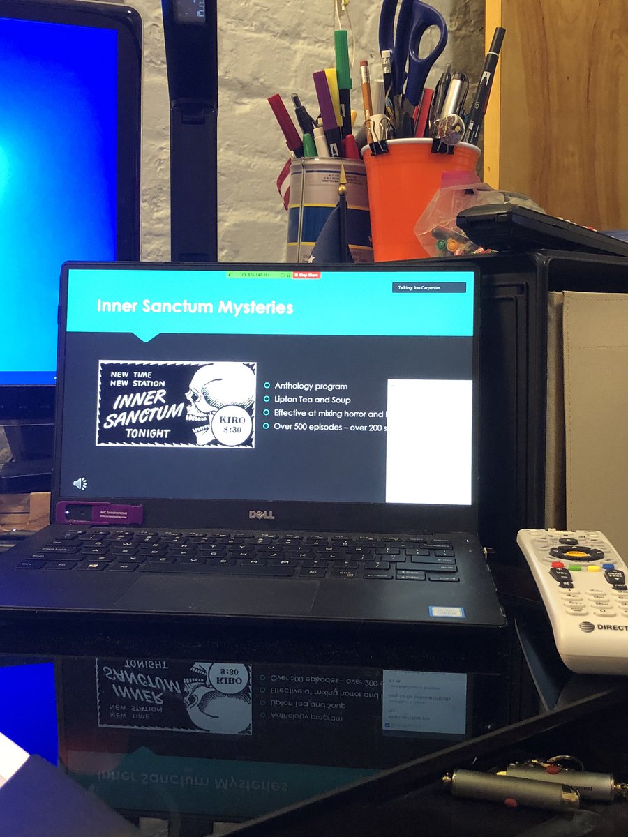 johnnycarpRVA's tweet photo. Remotely teaching radio is tricky. That being said, that’s one nice looking PowerPoint. #stupidvirus #vcu #radioclass #innersanctum https://t.co/YB6lHmk0Qd