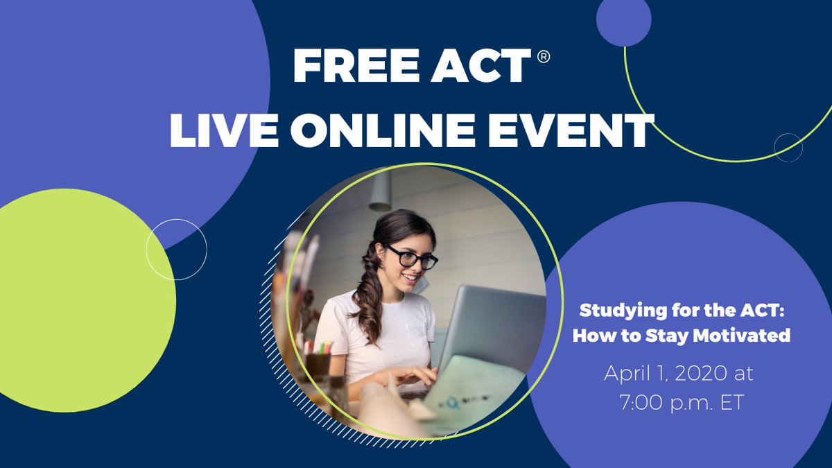 ACTStudent's tweet photo. How do you stay motivated when the test is still a few months away? Kaplan's expert teachers will guide you on how to use growth mindset principles to maximize your study time and develop a realistic plan.

Don't miss tomorrow's free event! Watch it here: https://t.co/AfzTUDcwFp https://t.co/F1f7alzf8X