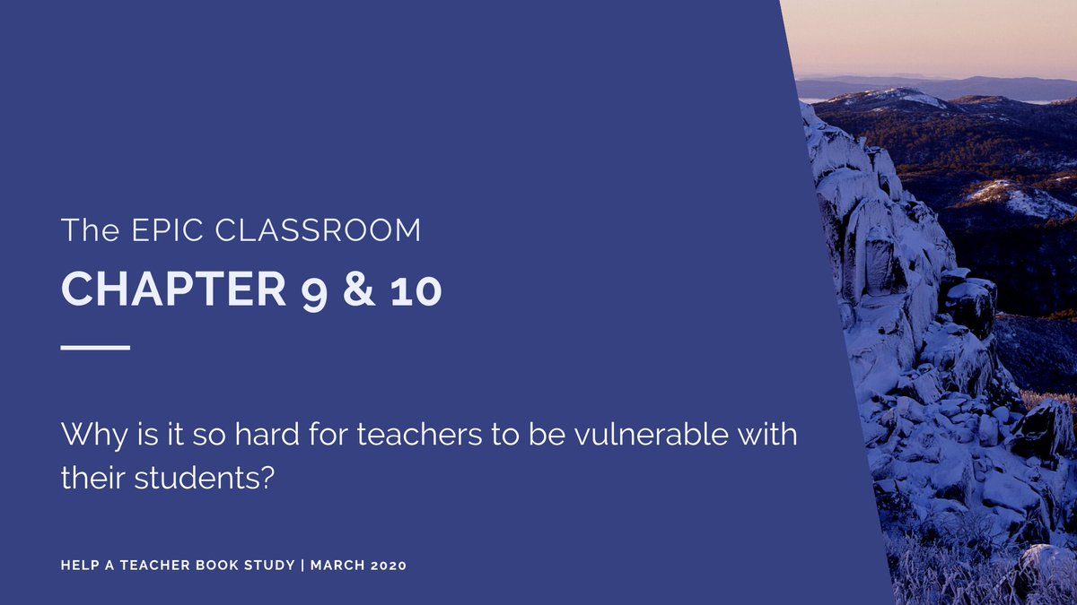 HelpATeacher's tweet photo. #HATBookStudy Why is it so hard for teachers to be vulnerable with their students? #EPICClassroom @TrevorMuir https://t.co/BqiZ1kBbZC