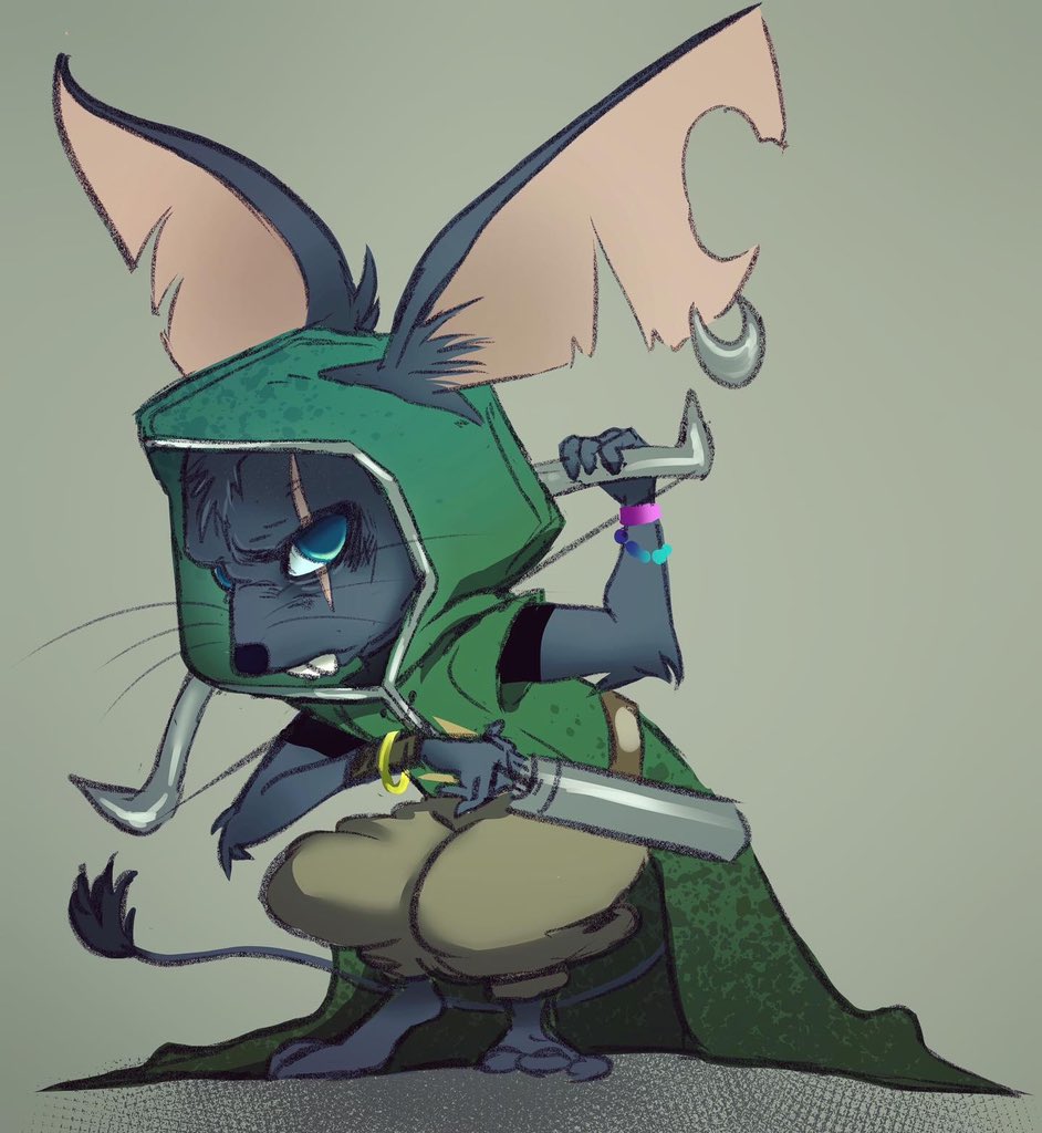 RachaelDuffyArt's tweet photo. My #jerbeen #ranger: Klangerr Pumblebottom. He sounds like LEGO Batman. Also raised all 23 of his siblings after a “giant” squished their mom and dad. The friendship bracelets he wears were made by his babiest sister Genevieve. #dnd #dndoc #dungeonsanddragons #humblewood https://t.co/FAzGgxSJue