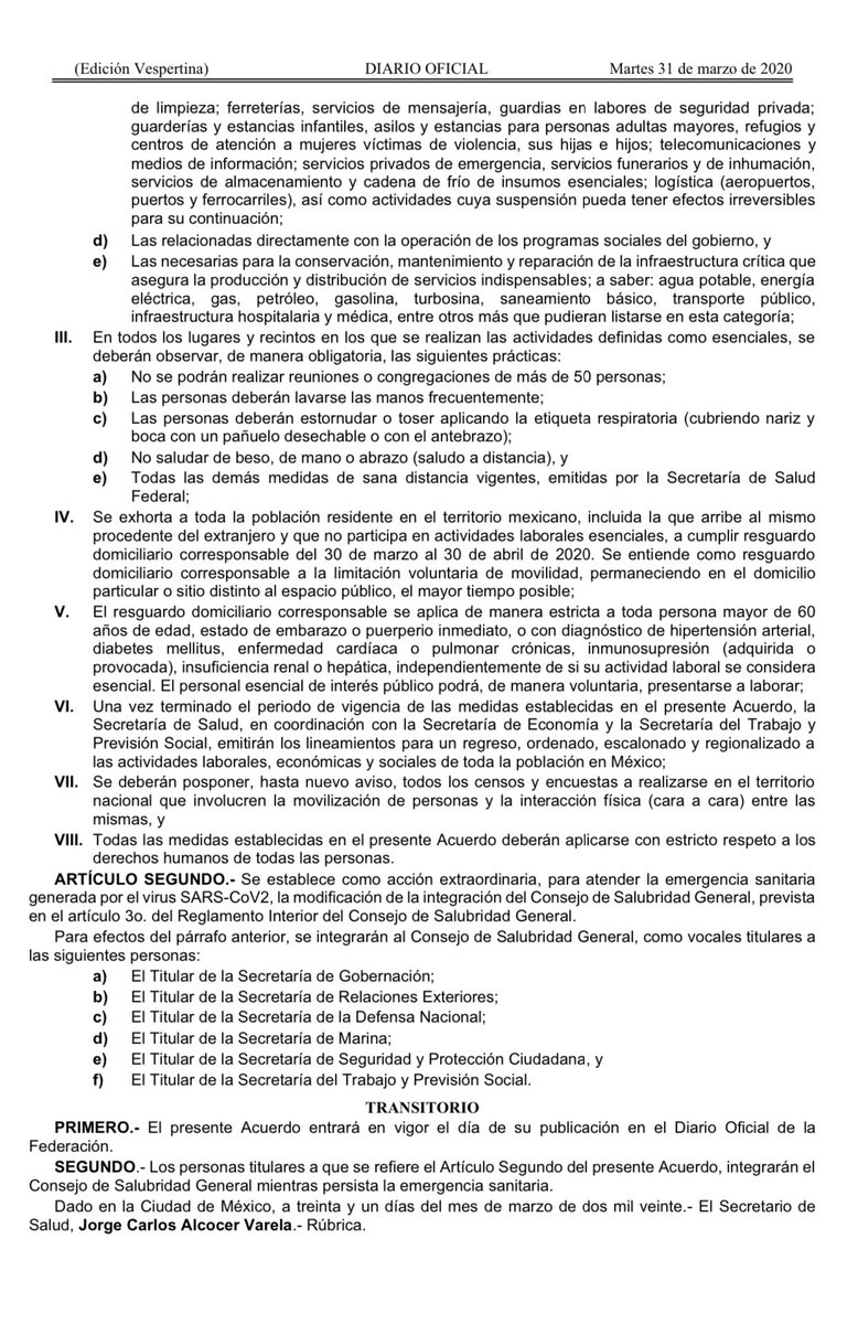 gdehoyoswalther's tweet photo. El Acuerdo de “Emergencia Sanitaria” que emitió el #ConsejoDeSalubridadGeneral  fue impreciso al omitir la “Declaratoria de Contingencia Sanitaria”.  Y el #Acuerdo del @SSalud_mx fue incompleto en la enunciación de las actividades esenciales. Han causado gran confusión. #ActúenYa https://t.co/93HDflrlGg