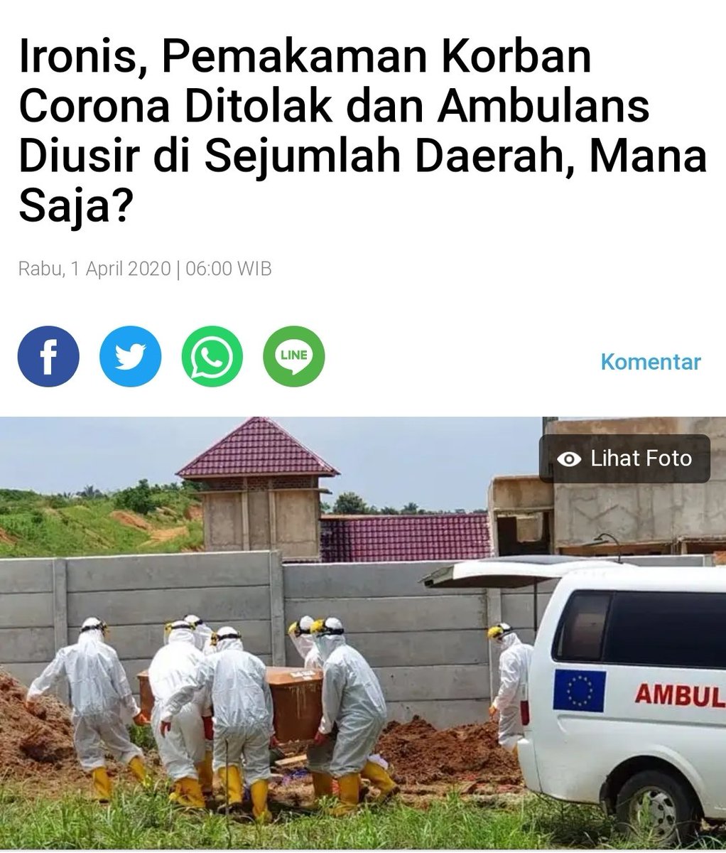 Para ahli, dokter atau siapapun yg tahu tlg jelaskan apakah jenazah positif covid19 berbahaya jika dimakamkan di tempat pemakaman umum? Mari kita tidak memberikan stigma pada penderita &amp; keluarganya. Mari jaga perasaan keluarganya.