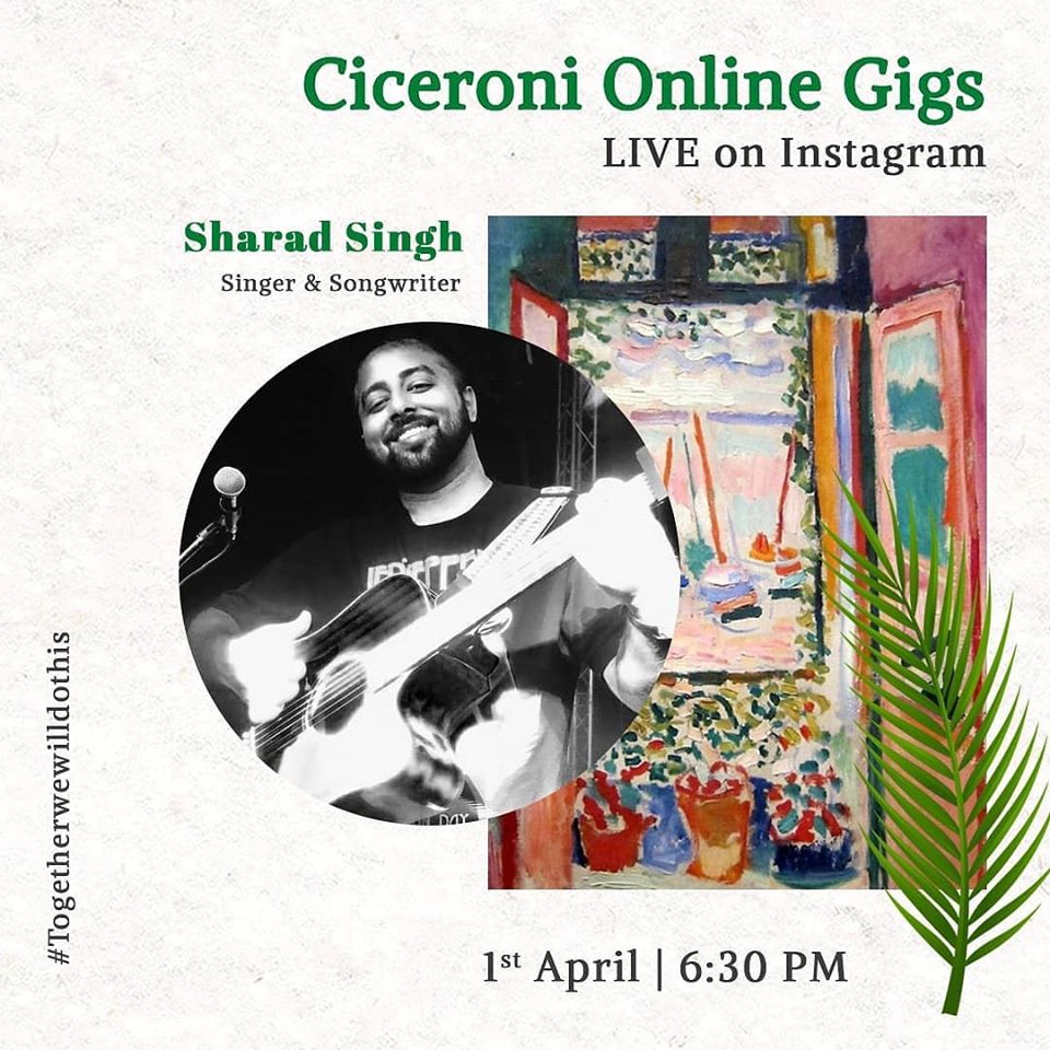 Is reggae music your kind of jam ? Do you dream of sand and beaches ?

Then do tune in today as Sharad Singh leads you to the reggaeton world LIVE on Ciceroni's Online Gig at 6.30 pm.

#ciceronisonlinegig
#togetherwewilldothis
#folkmusic #ciceronilive
#musiceevening
#quarantine