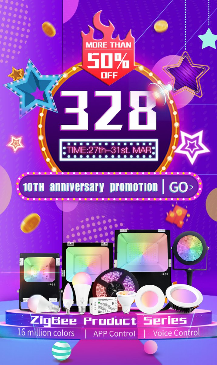 GledoptoLight's tweet photo. #AliExpress 328 10th Anniversary #Promotion, More than 50% OFF, only the last half hour.
#GledoptoLight #Lighting #ZigbeeLightLink #IOT #SmartLight #SmartHome #ZigbeeHub #PhilipsHue #SmartThings #Discount #Coupons #StripLight #RGBLife #RGBController #LED
https://t.co/cjUieoK5aN https://t.co/UptnYww04e