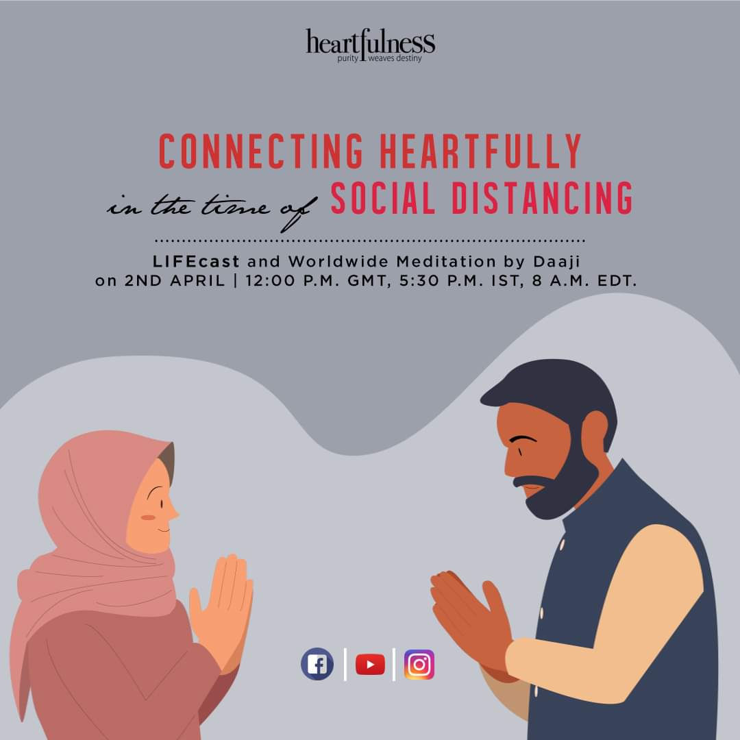 kamleshdaaji's tweet photo. Please join the webinar 'Connecting Heartfully in a time of Social Distancing' as we understand what it means to Connect Heartfully and meditate together. Watch the live cast on @heartful_ness Youtube channel - https://t.co/4hpioSIWAQ &amp; Facebook page -  https://t.co/vHOCOe0Rtr https://t.co/fOo6PKrIHN