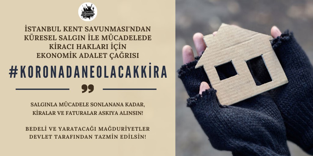 #KoronadaNeOlacakKira? 
Devlet kiracılara yönelik olarak ekonomik adaleti sağlamak için neler yapmalı?

Peki kiracıların bu süre içinde hakları neler? 

Küresel Salgın ile Mücadelede Kiracı Hakları İçin Ekonomik Adalet Çağrımıza ulaşmak için:
👇
medium.com/@istanbulkents…