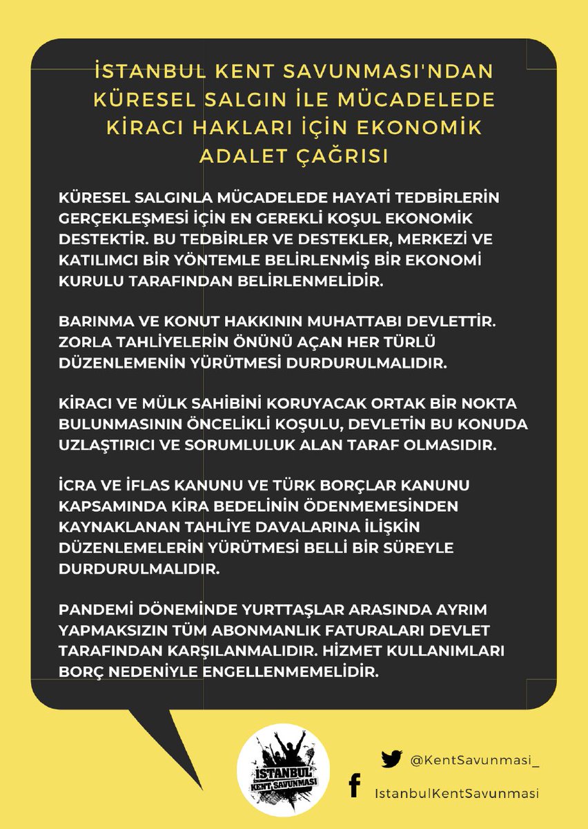 #KoronadaNeOlacakKira? 

Talebimizdir:

Salgın sürecinde kiralar ve faturalar askıya alınsın!

İmzala, paylaş👇

change.org/p/tc-cumhurbaş…