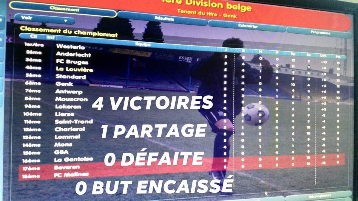 BenFumix's tweet photo. J'ai remis la main sur Entraîneur Manager 2002😉 @raal_be Elle démarre bien cette saison. @Silvio_Proto1 #tilmant #odemwingie #ishiaku #klukowski #confinement https://t.co/TKBFRg1Rmb