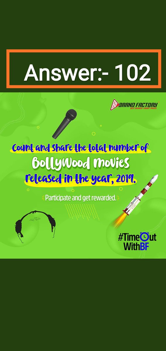 Sandeep55223259's tweet image. Answer. 102
#TimeOutWithBF
@BrandFactoryIND
Tagged 
@ShardaS03626409
@Amitsha05006851 
@RahulSh47444881 
@Sandeep55223259
@ShikhaBhadoria6 
@akslic2224
@3Madhvi 
@indu0177
@Rahulrahs