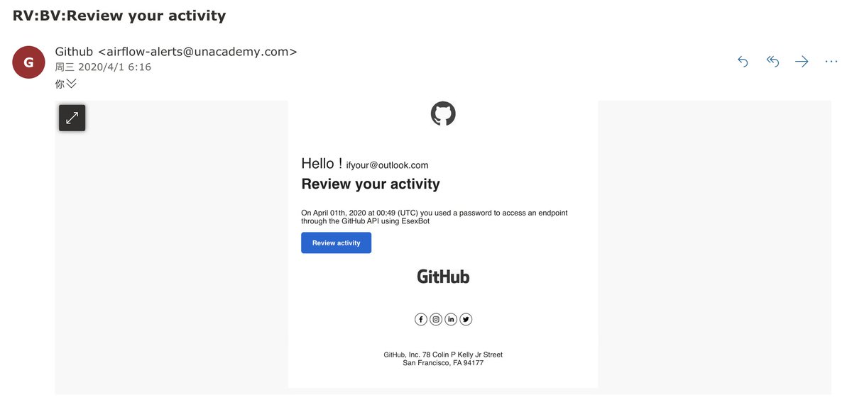 JohnWmm's tweet image. 刚刚 GitHub 绑定的邮箱收到了一封钓鱼邮件，估计和最近领加密货币空投有关，反手举报了一波，然后开启了账号两步验证。#GitHubSecurity